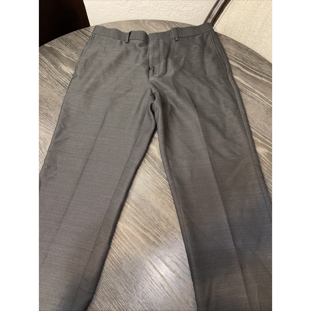 Michael Brandon Dress Pants Mens 36x30 Charcoal Slim Fit Micro Touch Career Work